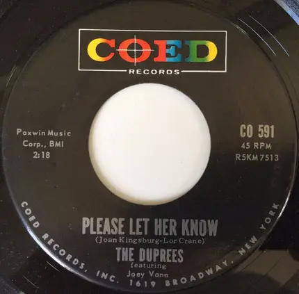 The Duprees - Where Are You