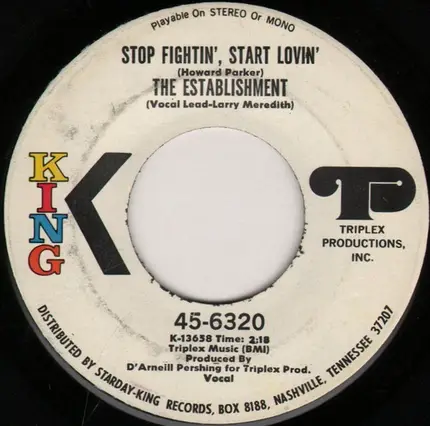 The Establishment - In My Heart I Am A Free Man / Stop Fightin', Start Lovin'
