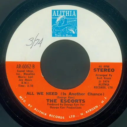The Escorts - Disrespect Can Wreck / All We Need