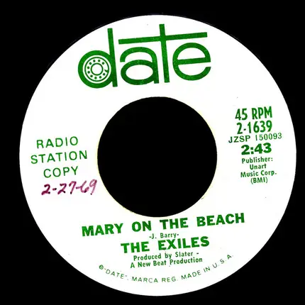 The Exiles - Mary On The Beach / I'd Love To Give My Love Away