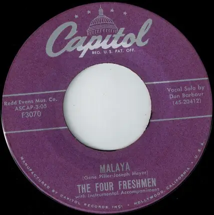 The Four Freshmen - It Never Occurred To Me / Malaya