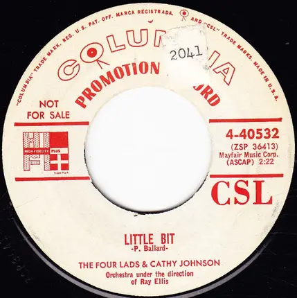 The Four Lads & Cathy Johnson - I've Got Four Big Brothers / Little Bit