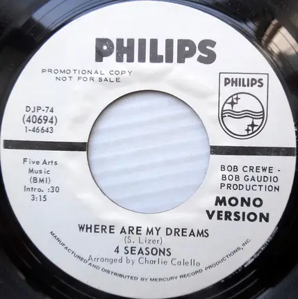 The Four Seasons - Where Are My Dreams