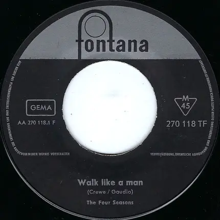 The Four Seasons - Walk Like A Man