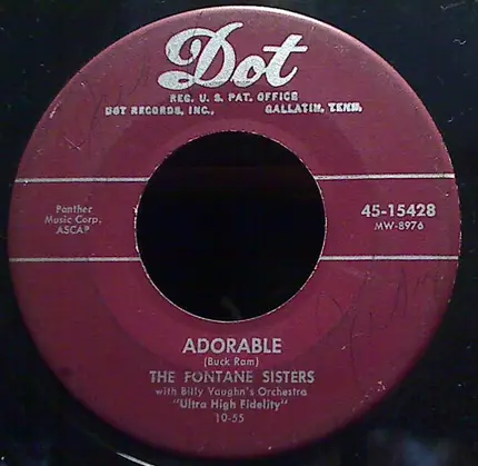The Fontane Sisters With Billy Vaughn And His Orchestra - Daddy-O / Adorable