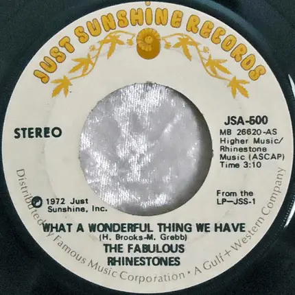 The Fabulous Rhinestones - What A Wonderful Thing We Have