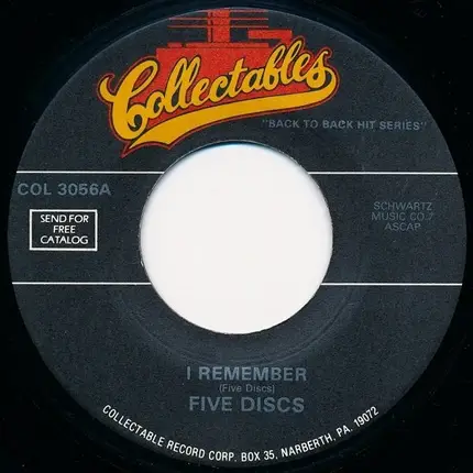 The Five Discs / Dino & The Diplomats - I Remember / I Can't Believe
