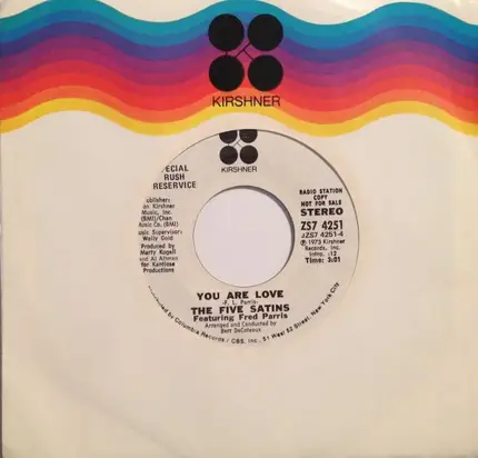 The Five Satins Featuring Fred Parris - You Are Love