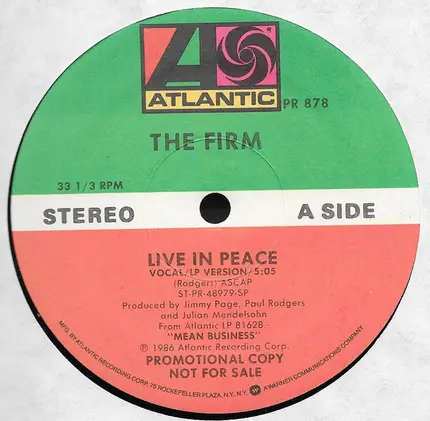 The Firm - Live In Peace
