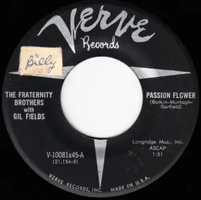 The Fraternity Brothers - Passion Flower / A Nobody Like Me