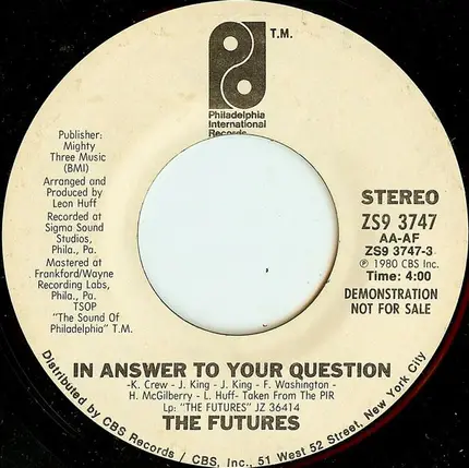 The Futures - In Answer To Your Question