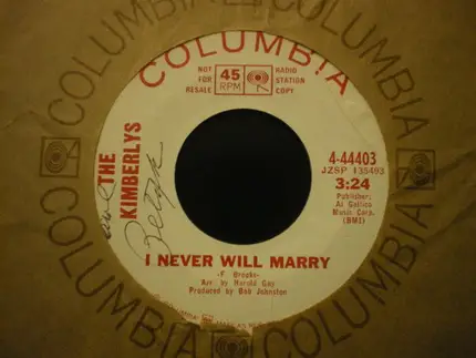 The Kimberleys - The Early Morning Sun / I Never Will Marry