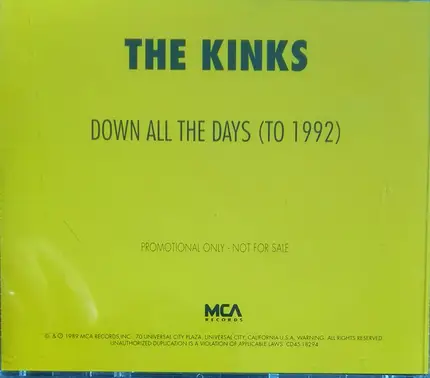 The Kinks - Down All The Days (Till 1992)