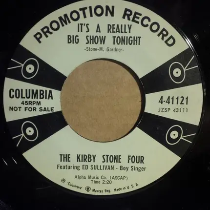The Kirby Stone Four Featuring Ed Sullivan - It's A Really Big Show Tonight