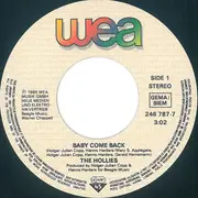 7inch Vinyl Single - The Hollies - Baby Come Back - Big Hole Center