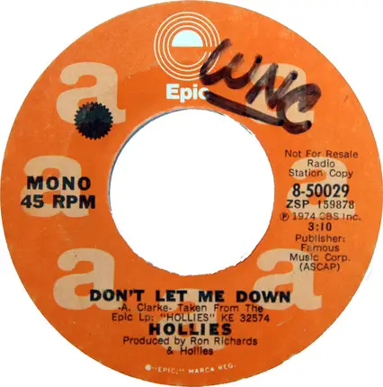 The Hollies - Don't Let Me Down
