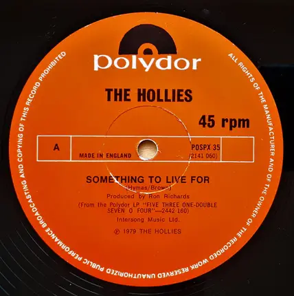 The Hollies - Something To Live For / Song Of The Sun / The Air That I Breathe