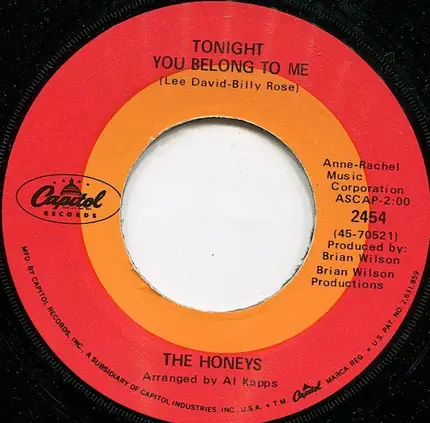 The Honeys - Tonight You Belong To Me / Goodnight My Love