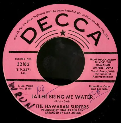 The Hawaiian Surfers - Jailer Bring Me Water / The Cotton Fields