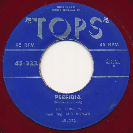 The Hal Lomen Orchestra / The Toppers Featuring Bud Roman - Blue Tango / Perfidia