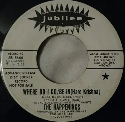 The Happenings - New Day Comin' / Where Do I Go / Be-In (Hare Krishna)
