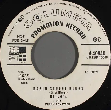The Hi-Lo's With Frank Comstock - Life Is Just A Bowl Of Cherries