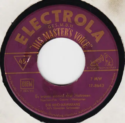The Hilo Hawaiians - Es Waren Einmal Drei Matrosen / Koli-Kolibrie Aus Tahiti