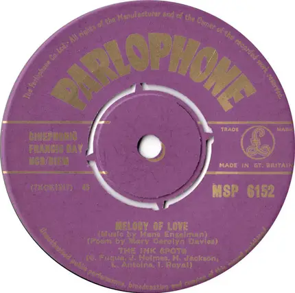 The Ink Spots - Melody Of Love / Sweet Lorraine