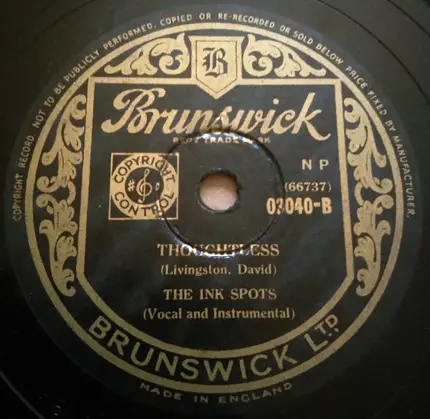 The Ink Spots - Bless You / Thoughtless