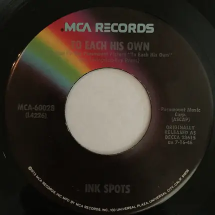 The Ink Spots - Java Jive / To Each His Own