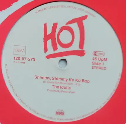 The Idolls - Shimmy Shimmy Ko Ko Bop / Hot Plastic