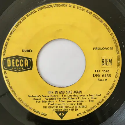 The Johnston Brothers and The George Chisholm Sour-Note Six - Join In And Sing Again