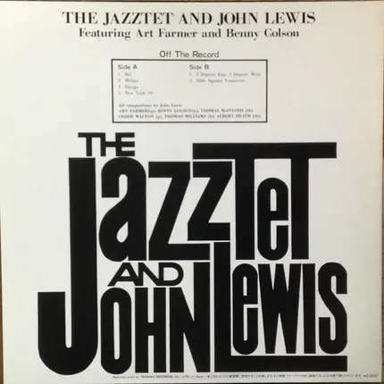 The Jazztet And John Lewis Featuring Art Farmer And Benny Golson - The Jazztet and John Lewis