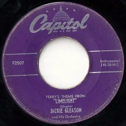 The Jackie Gleason Orchestra - Terry's Theme From Limelight / Peg O' My Heart