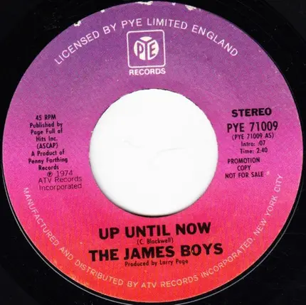 The James Boys - Up Until Now