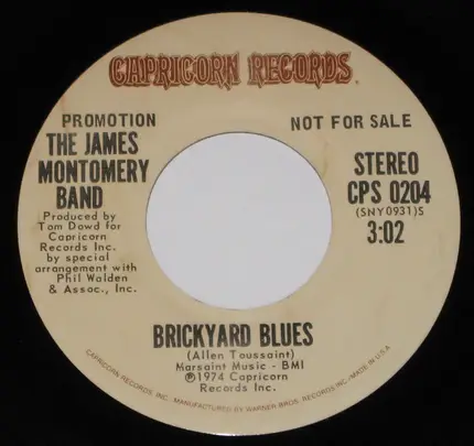 The James Montomery Band - Brickyard Blues