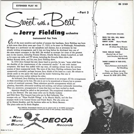 The Jerry Fielding Orchestra - Sweet With A Beat Volume III