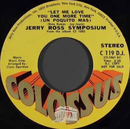 The Jerry Ross Symposium - Let Me Love You One More Time (Un Poquito Mas)