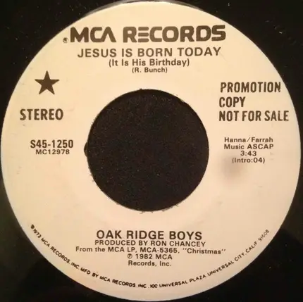 The Oak Ridge Boys - Jesus Is Born Today (It Is His Birthday)