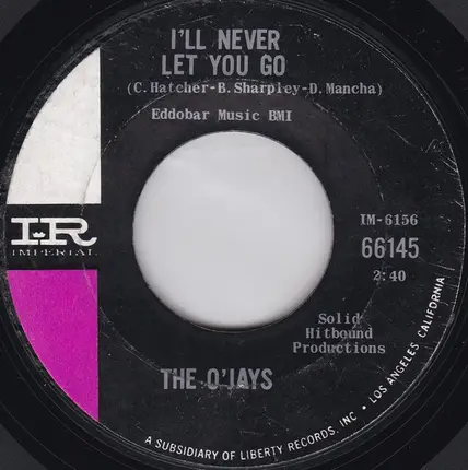 The O'Jays - I'll Never Let You Go / It Won't Hurt