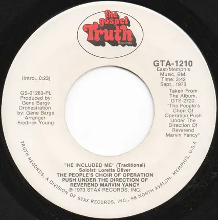 The Operation Push Choir Under The Direction Of Marvin Yancy - I'm A Child Of The King