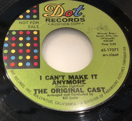 The original cast - Just like Tom thumb's blues / I can't make it anymore