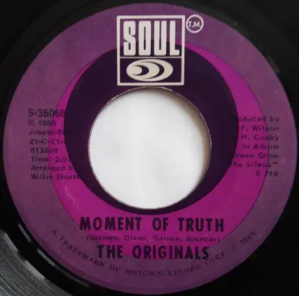 The Originals - Baby I'm For Real