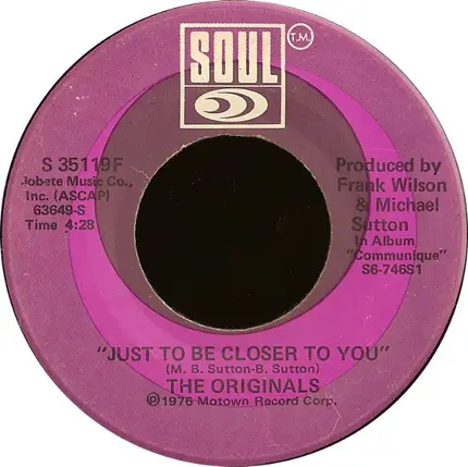 The Originals - Down to Love Town