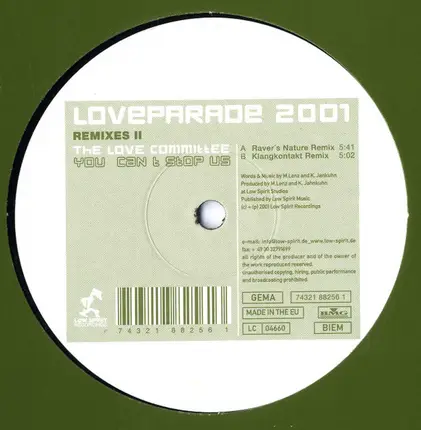 The Love Committee - You Can't Stop Us (Love Parade 2001 Remixes II)