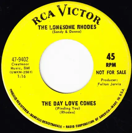 The Lonesome Rhodes - Mister / The Day Love Comes (Finding You)