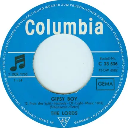The Lords - Gipsy Boy / Coco-Cat-Love