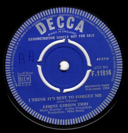 The Lorne Gibson Trio - Hang Up The Phone / I Think It's Best To Forget Me