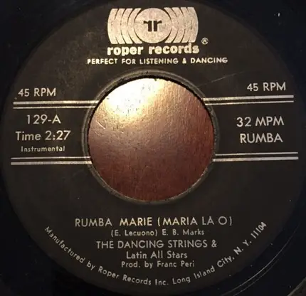 The Latin All Stars - Rumba Marie (Maria La O) / Merengue Mas