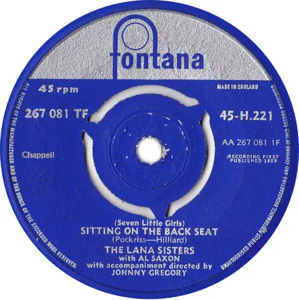 The Lana Sisters - (Seven Little Girls) Sitting In The Back Seat
